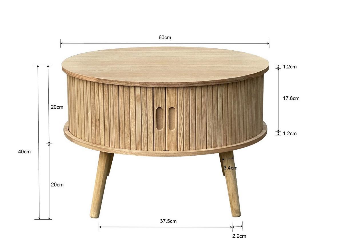 Konferenčný stolík SKANDY - prírodná farba, Modern, drevo/kompozitné drevo (60/60/40cm) - Premium Living