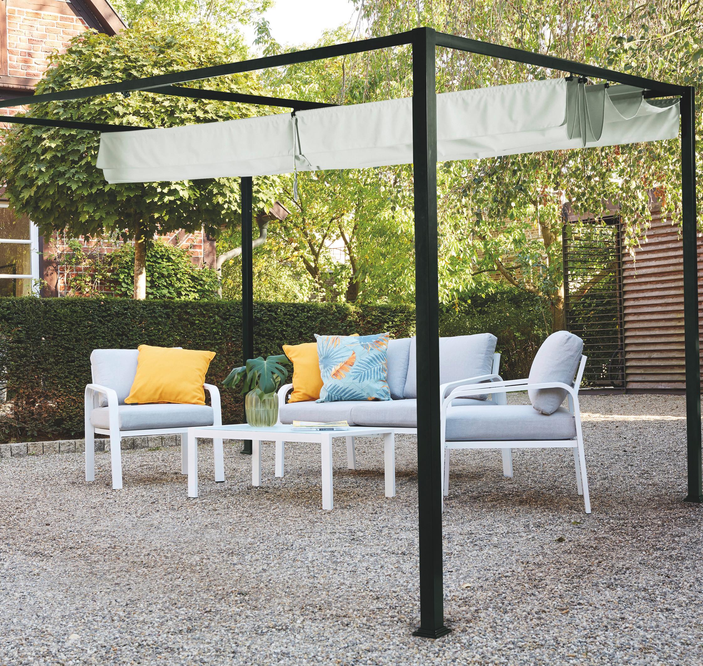 Pavillon Sky 400x300 cm Wetterfest - Anthrazit/Hellgrau, KONVENTIONELL, Textil/Metall (400/223/300cm) - Siena Garden