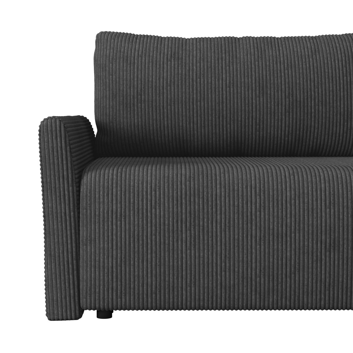 Ecksofa mit Schlaffunktion Sonos, Schwarz 228x146 cm - Ecru/Schwarz, MODERN, Textil (228/146cm)