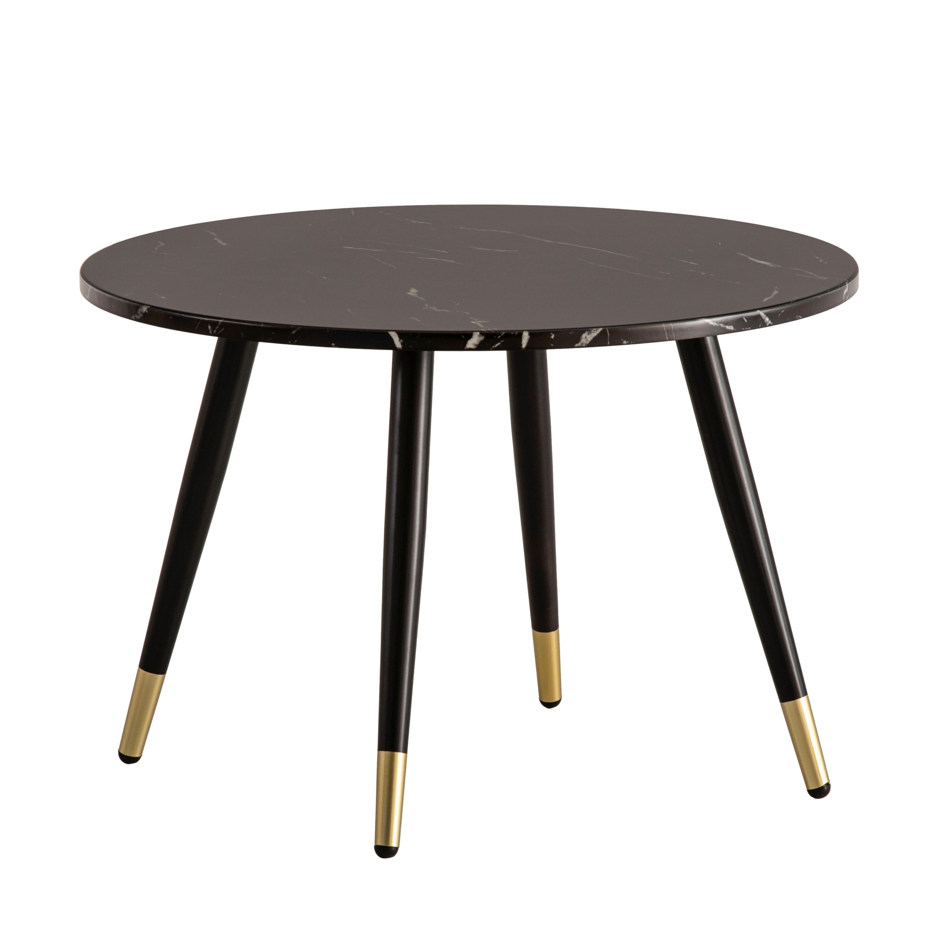 Couchtisch Schwarz L: 60 Cm - Goldfarben/Schwarz, Design, Holzwerkstoff/Metall (60/60/41cm) - MID.YOU