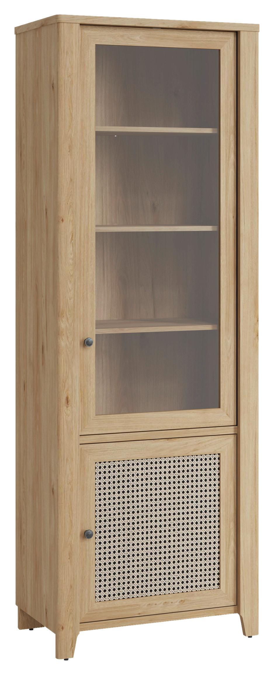 Vitrin Cestino - Modern, faalapú anyag/üveg (74/207/42cm)