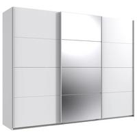Schwebetürenschrank B: 270 Cm Norderstedt Weiß - Weiß, MODERN, Glas/Holzwerkstoff (270/208/64cm) - MID.YOU
