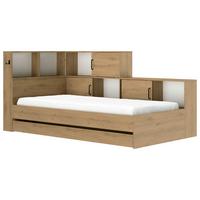 Stauraumbett m.Bettlade 90x200 Erwan Weiß/Eiche Artisan - Eiche Artisan/Weiß, MODERN, Holzwerkstoff (90/200cm) - MID.YOU