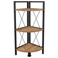 Eckregal Insasi Schwarz Honigeiche Dekor - Honigeiche/Schwarz, Design, Holzwerkstoff/Metall (34/87/34cm) - MID.YOU