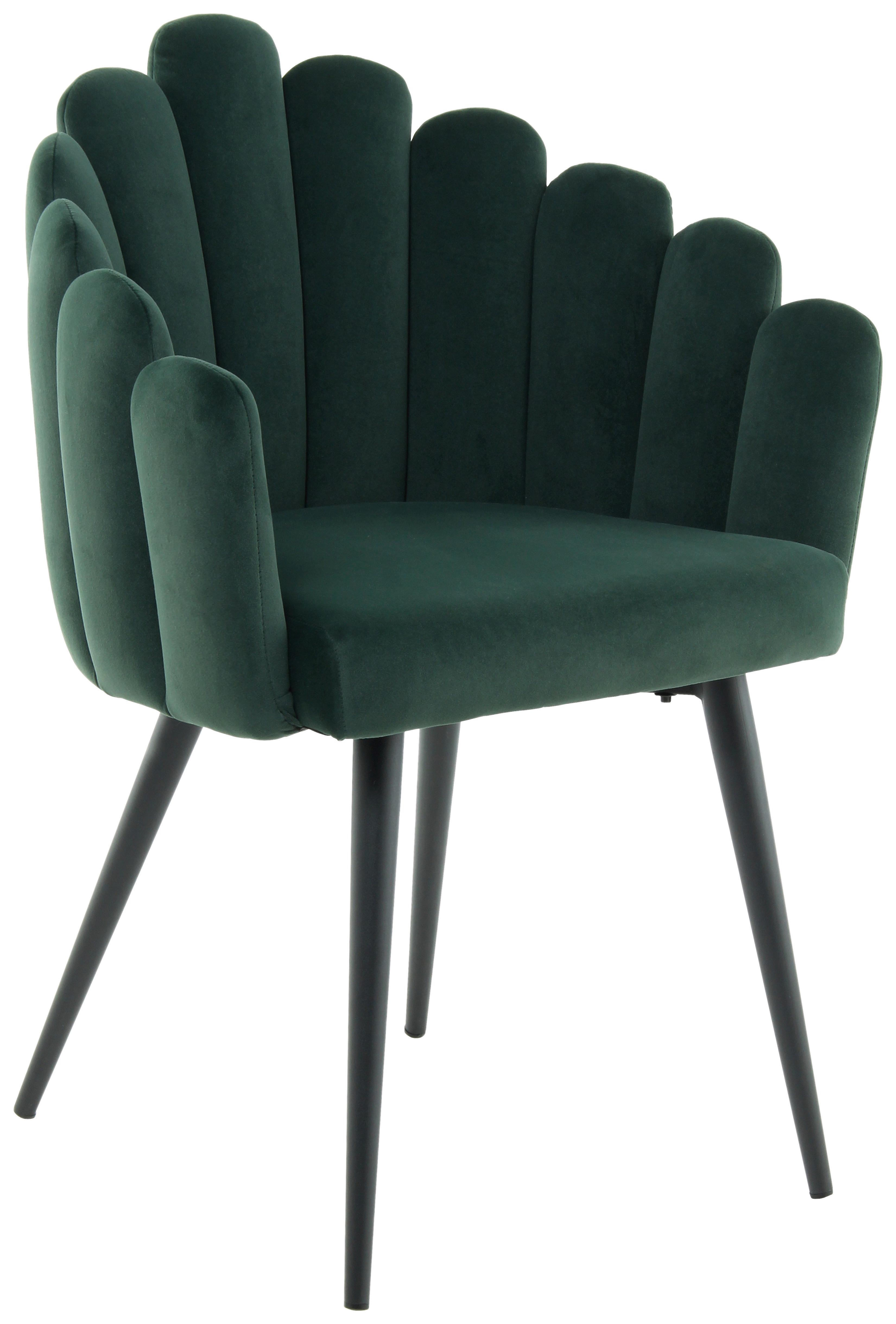 STOLIČKA S PODRÚČKAMI JEANE - čierna/zelená, Modern, kov/textil (61/85/58cm) - MID.YOU