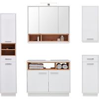 Badezimmer Milano Weiß, Dekor Artisan B: 156 cm - Weiß/Eiche Artisan, MODERN, Holzwerkstoff (156/190/40cm)