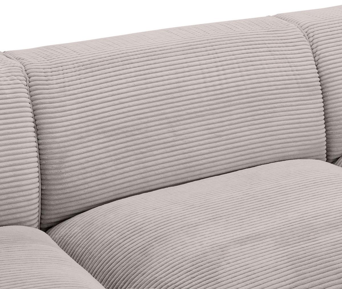 Ecksofa Mit Zierkissen Pearl Taupe 196x303 Cm - Taupe/Schwarz, Design, Textil (196/303cm) - Livetastic