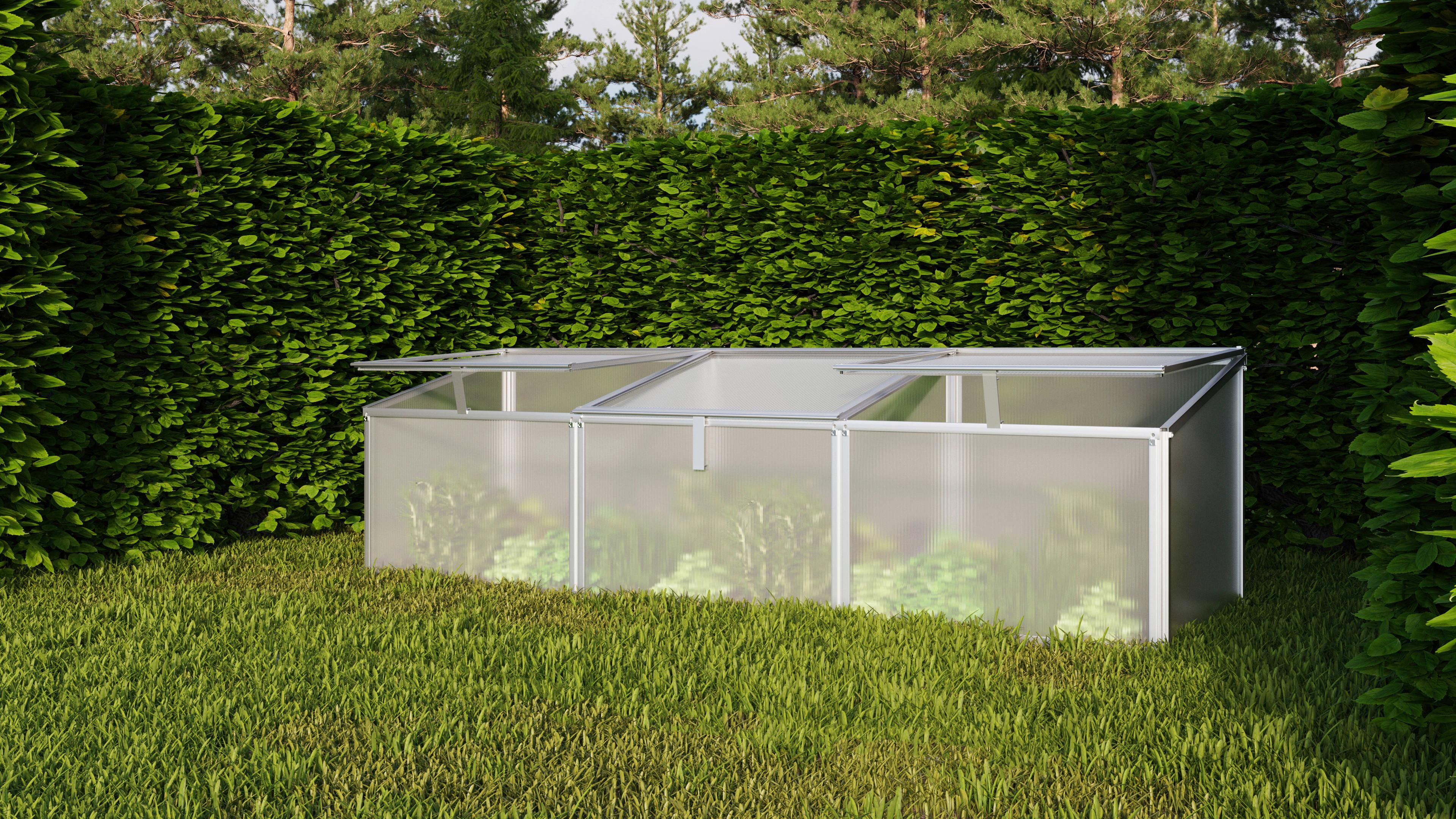 Frühbeetkasten Gaia 3x Aluminium 52,6x50,9x179,8 cm - Alufarben, Basics, Metall (52,6/50,9/179,8cm)