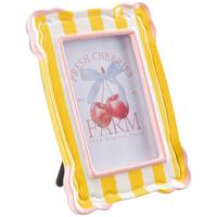 Bilderrahmen Elke - Pink/Gelb, KONVENTIONELL, Glas/Papier (17.8/1.6/13.5cm) - Luca Bessoni