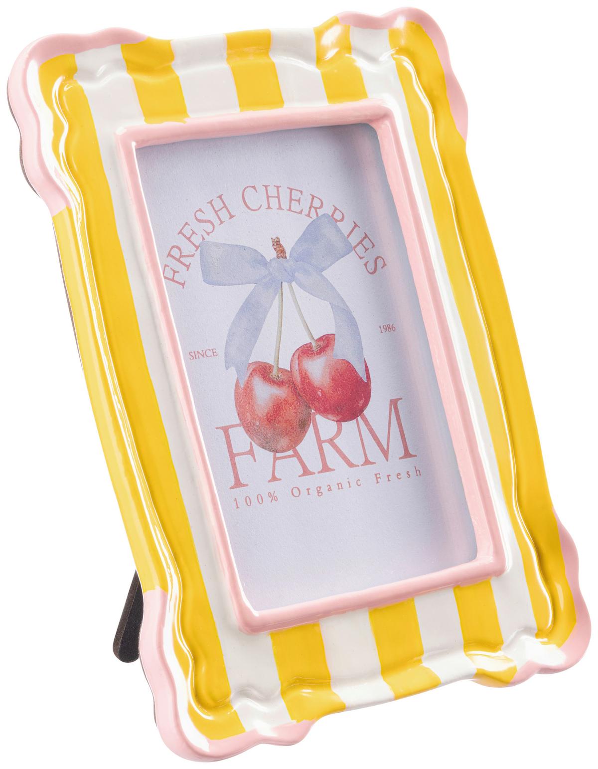 Bilderrahmen Elke - Pink/Gelb, KONVENTIONELL, Glas/Papier (17.8/1.6/13.5cm) - Luca Bessoni