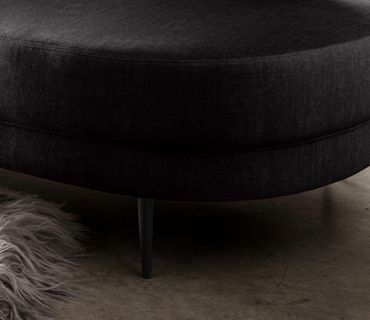 Ottomane Pistaccio Anthrazit Velours, Rücken Echt B: 211 Cm - Anthrazit/Schwarz, MODERN, Textil (211/85/101cm) - Livetastic
