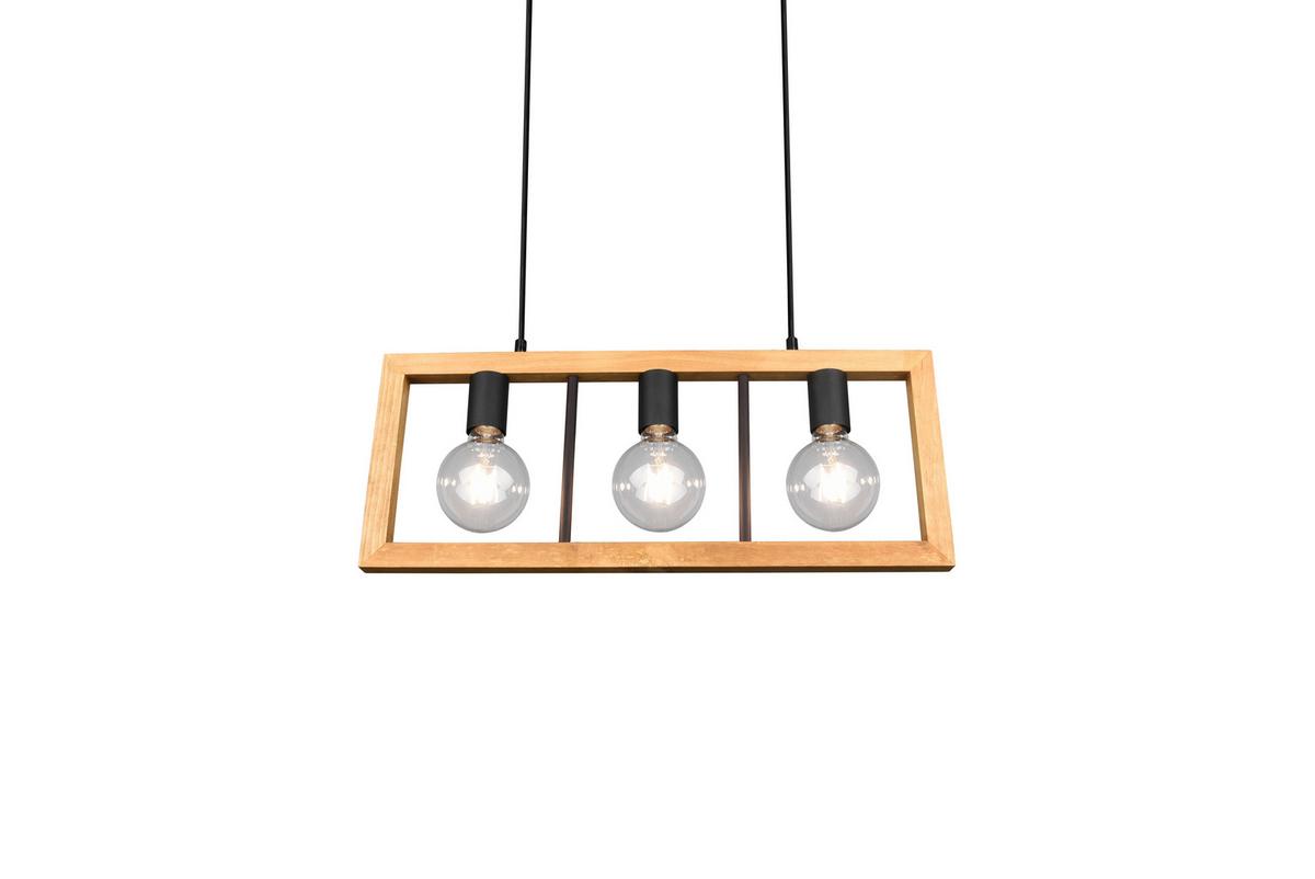 Pendelleuchte 313800332 Agra - Schwarz/Braun, Natur, Holz/Metall (60/150/8,5cm) - Trio Leuchten