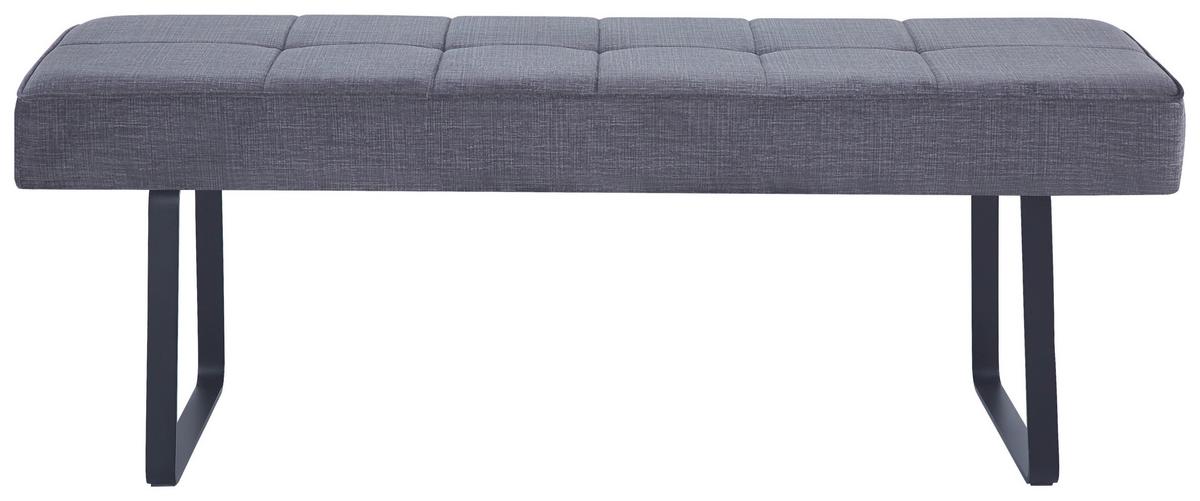 Sitzbank Tilos Ohne Lehne Samt Hellbraun, B: 140 Cm - Hellbraun/Schwarz, KONVENTIONELL, Textil/Metall (140/49/47cm) - MID.YOU