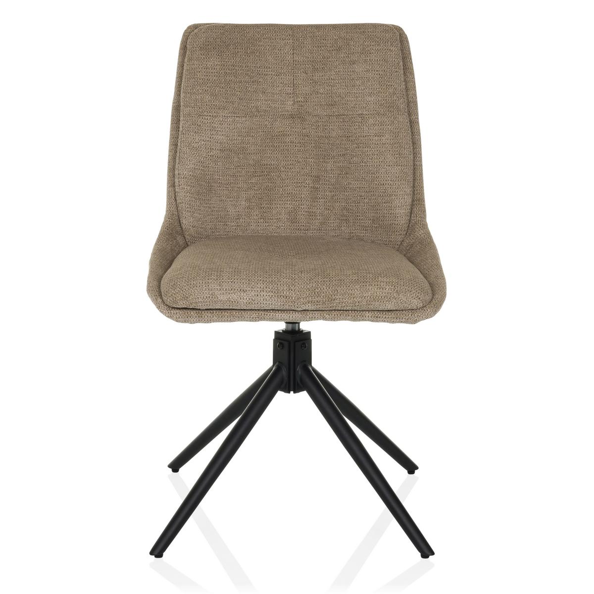 Drehstuhl Tarviso I Beige B: 53 cm - Beige/Schwarz, MODERN, Textil/Metall (53/89/58cm) - MID.YOU