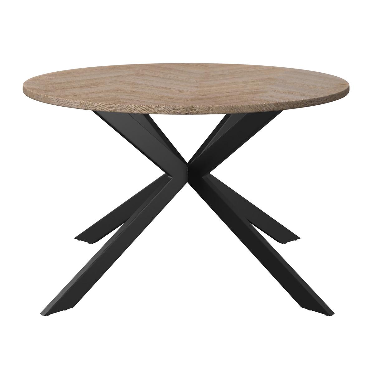 Jídelní set Eolona, 120cm - černá/krémová, Moderní, kov/kompozitní dřevo (120/76/120cm) - Bessagi Home