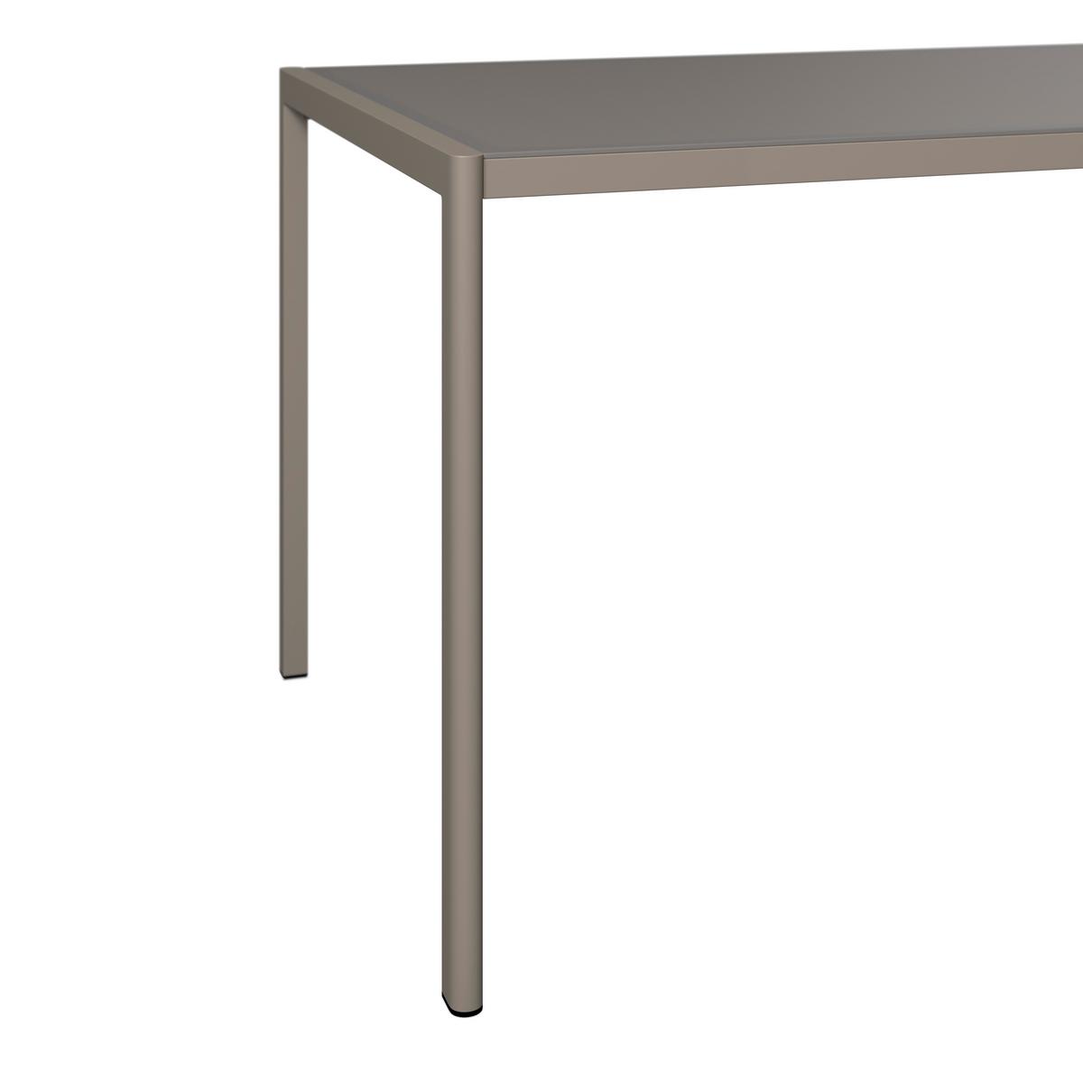 Gartentisch Paris - Beige, MODERN, Glas/Metall (140/75/83cm) - Beldano