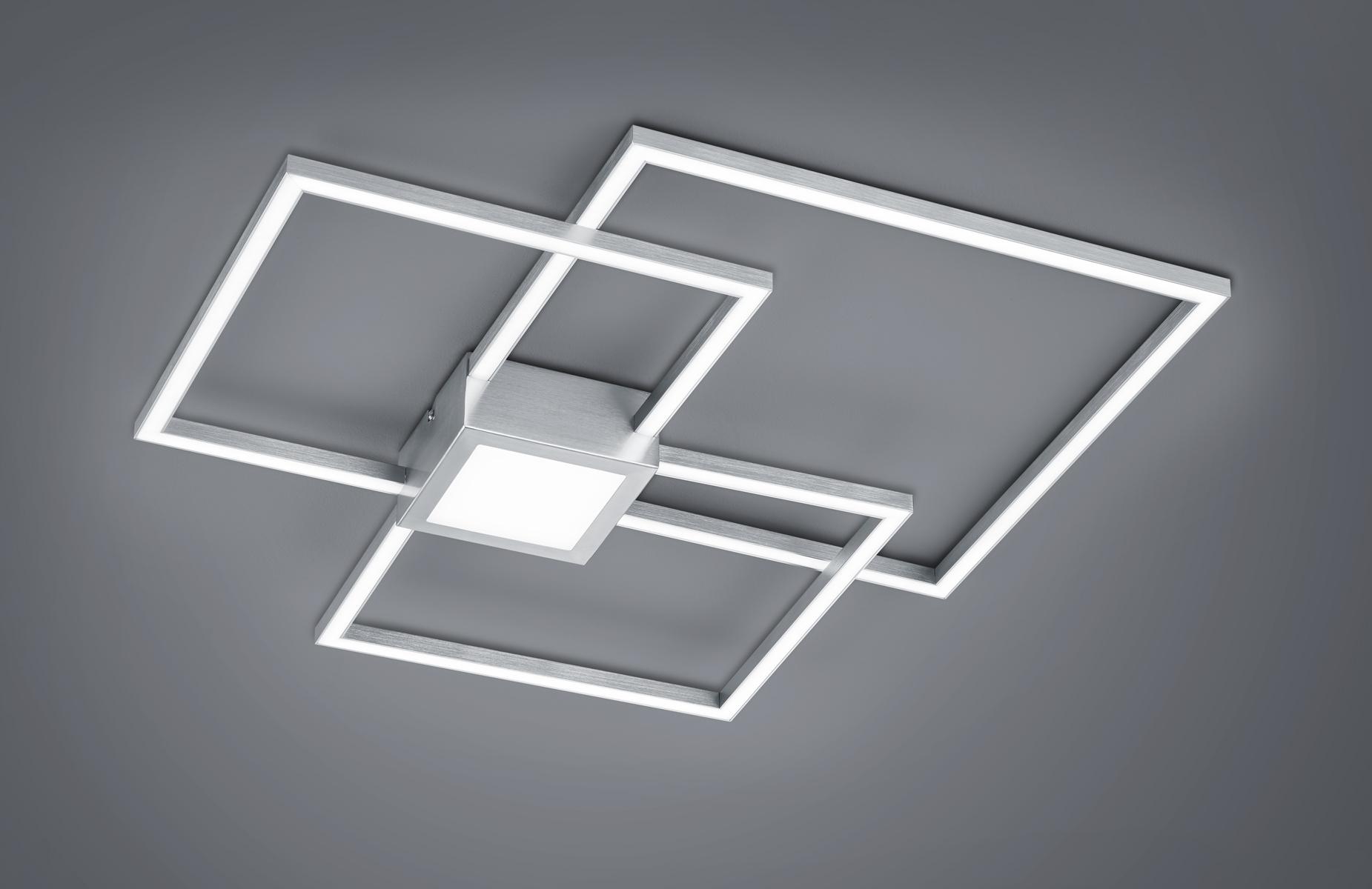 LED-Deckenleuchte 676210407 Hydra - Nickelfarben, Design, Kunststoff/Metall (66,5/66,5/6,5cm) - Trio Leuchten