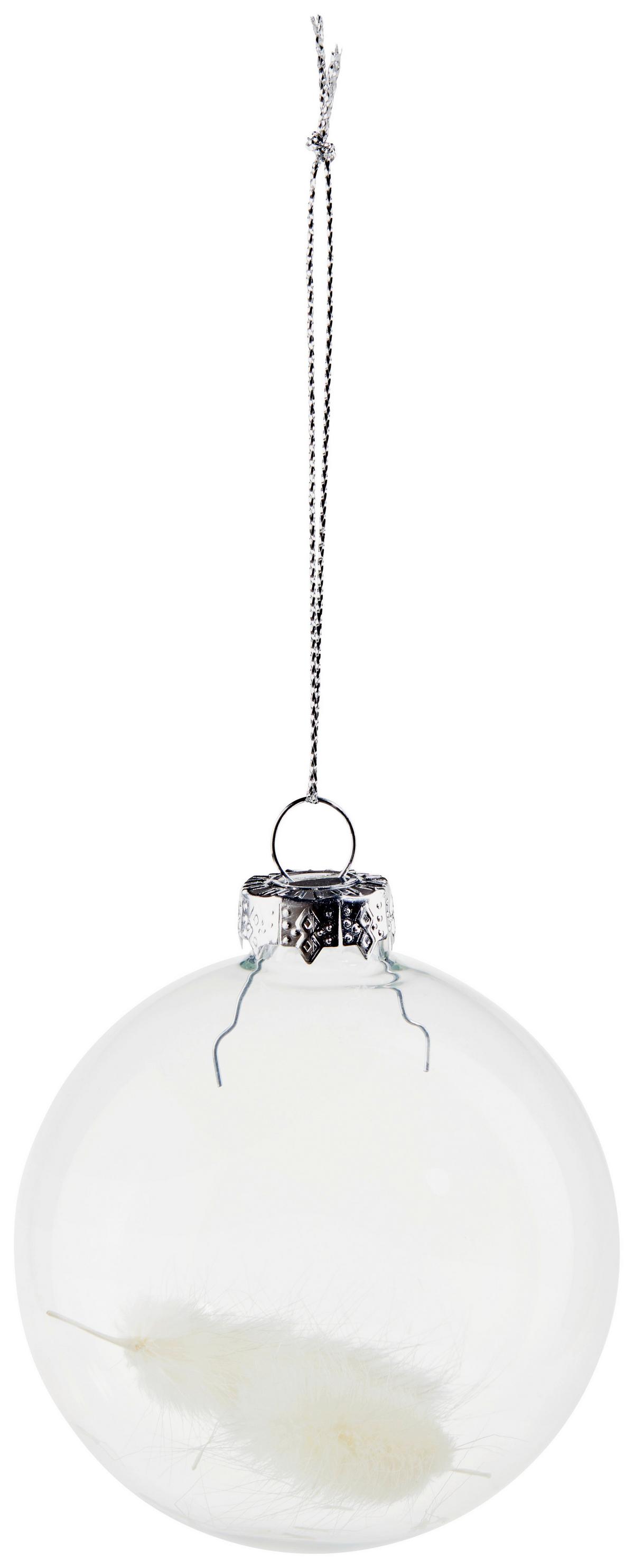 Christbaumkugel Glas Naturafraben/Transparent - Transparent/Naturfarben, MODERN, Glas (8cm)