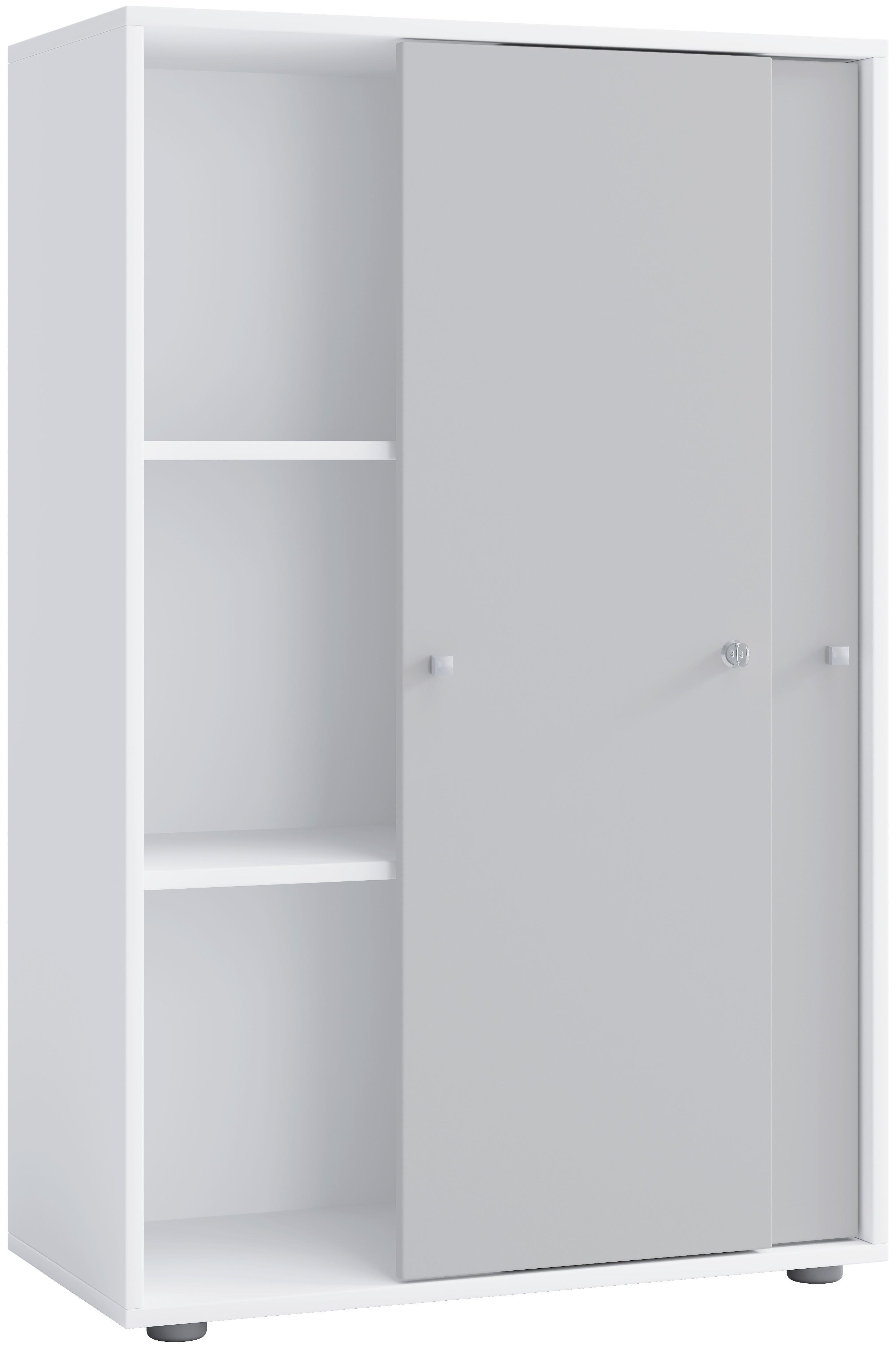 AKTENSCHRANK Lona Grau, Weiß B: 70 cm - Weiß/Grau, Design, Holzwerkstoff (70/110/39cm) - MID.YOU