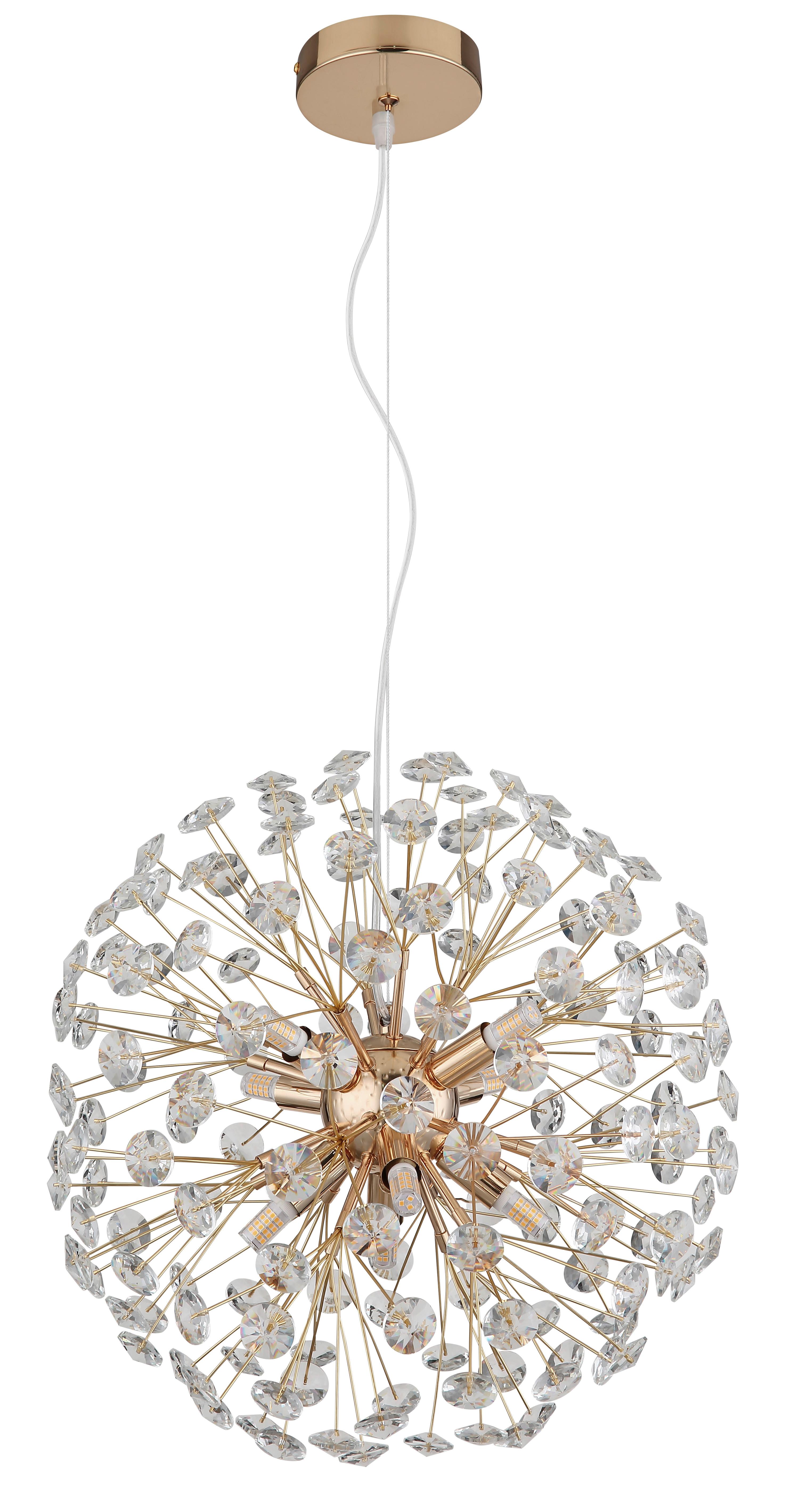 Kristály Függőlámpa 64135h1 Katrina - aranyszínű/áttetsző, Lifestyle, műanyag/üveg (40/150cm) - Globo