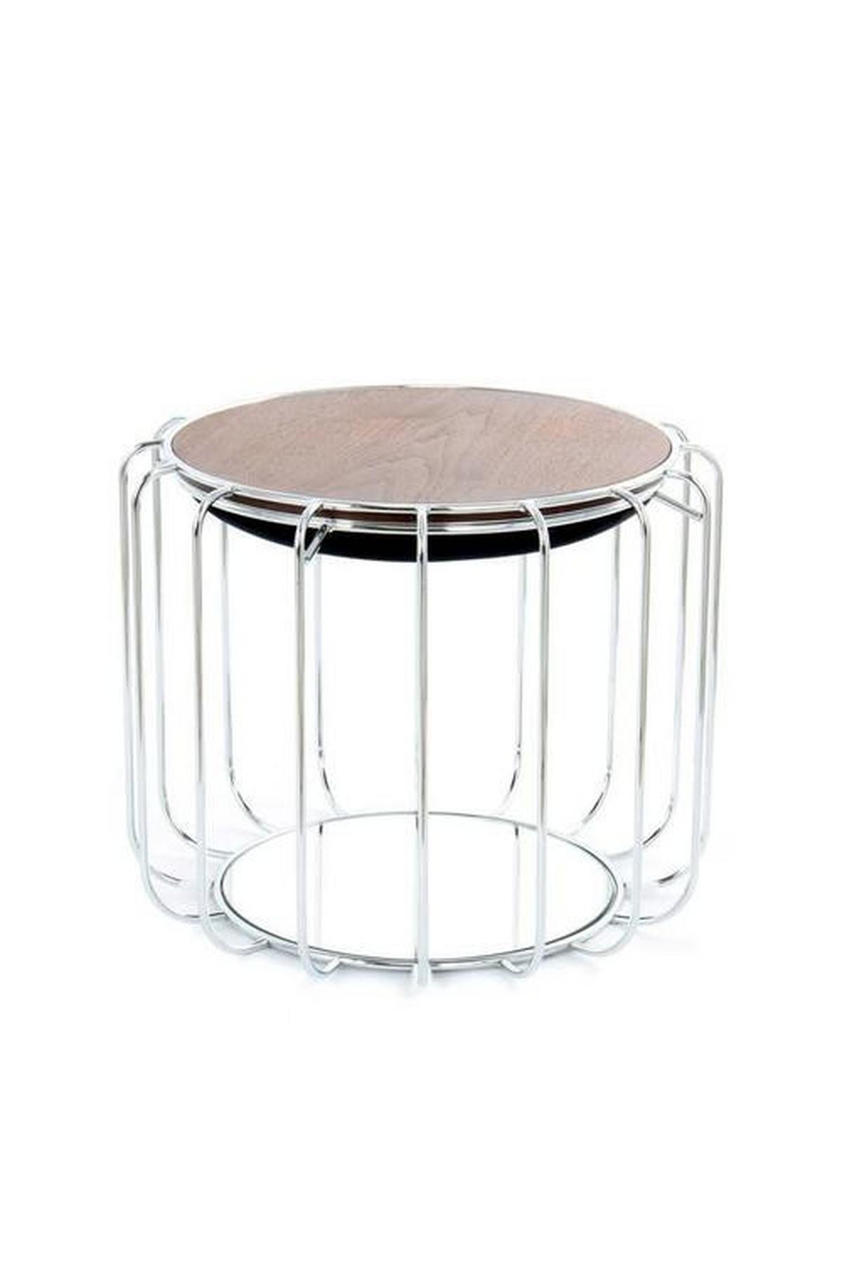 Beistelltisch/Pouf 2 in 1 Comfortable Silber/Schwarz - Silberfarben/Schwarz, Basics, Glas/Holzwerkstoff (50/50/45cm) - Kayoom