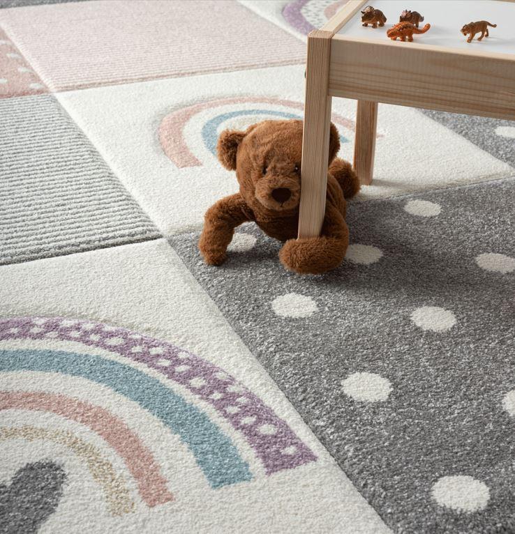 Kinderteppich Pastel Kids 40049 - Hellgrau/Altrosa, Basics, Textil (120/170cm)