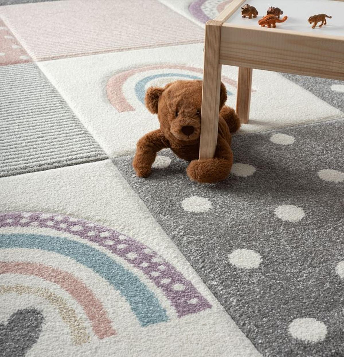 Kinderteppich Pastel Kids 40049 - Hellgrau/Altrosa, Basics, Textil (80/150cm)