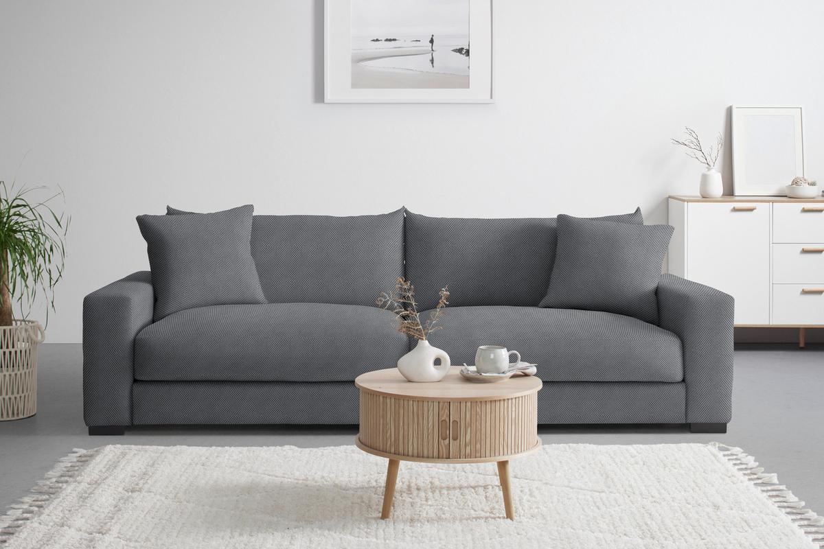Mega pohovka PEDRO 1200, tmavě šedá - tmavě šedá, Moderní, kov/dřevo (261/83/124cm) - Mömax
