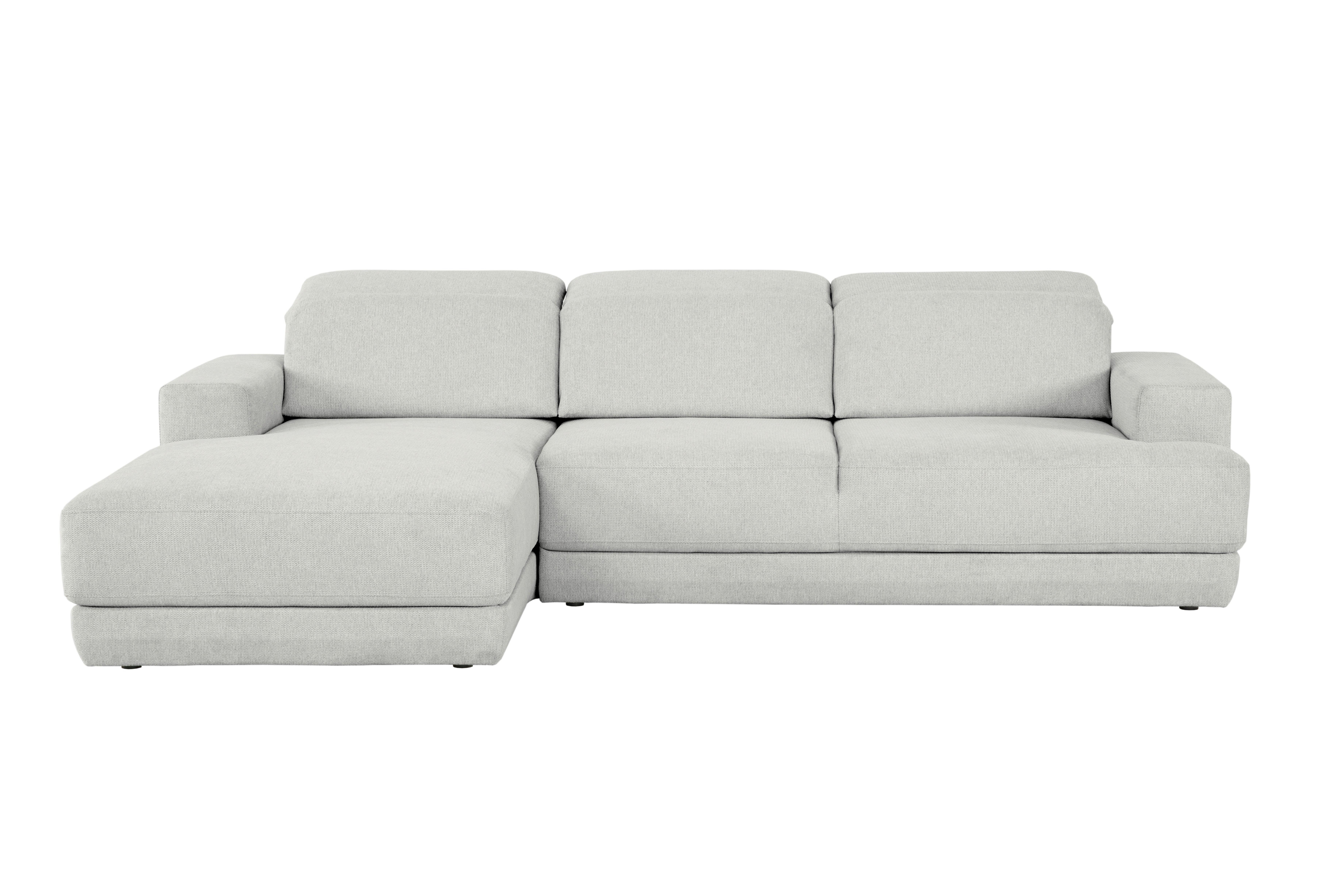 Ecksofa Frans Hellgrau S: 204 cm - Hellgrau/Schwarz, Design, Textil (204/293cm) - MID.YOU
