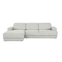 Ecksofa Frans Hellgrau S: 204 cm - Hellgrau/Schwarz, Design, Textil (204/293cm) - MID.YOU