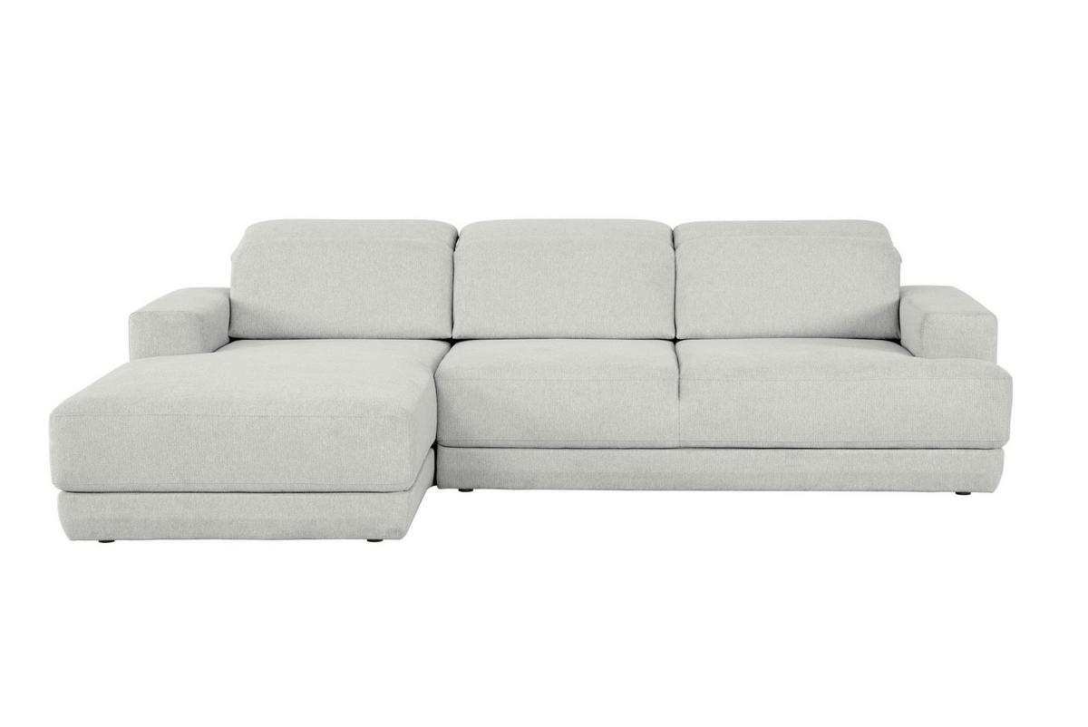 Ecksofa Frans Hellgrau S: 204 cm - Hellgrau/Schwarz, Design, Textil (204/293cm) - MID.YOU
