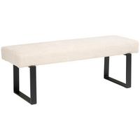 Sitzbank Kea Ohne Lehne Beige, B: 140 Cm - Beige/Schwarz, KONVENTIONELL, Textil/Metall (140/49/47cm) - MID.YOU
