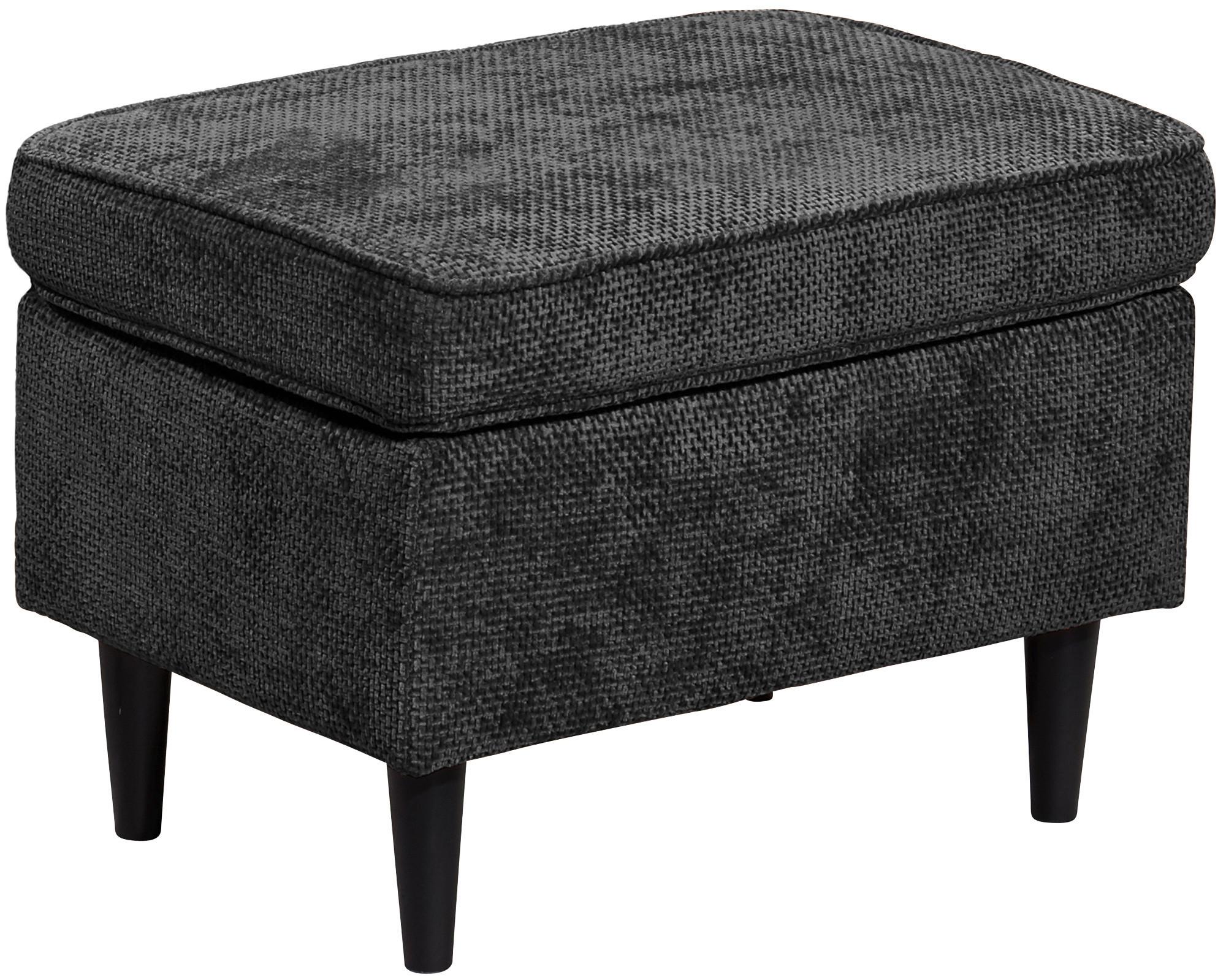 Hocker Oskar Schwarz B: 63 cm - Schwarz, KONVENTIONELL, Textil (63/43/42cm) - MID.YOU