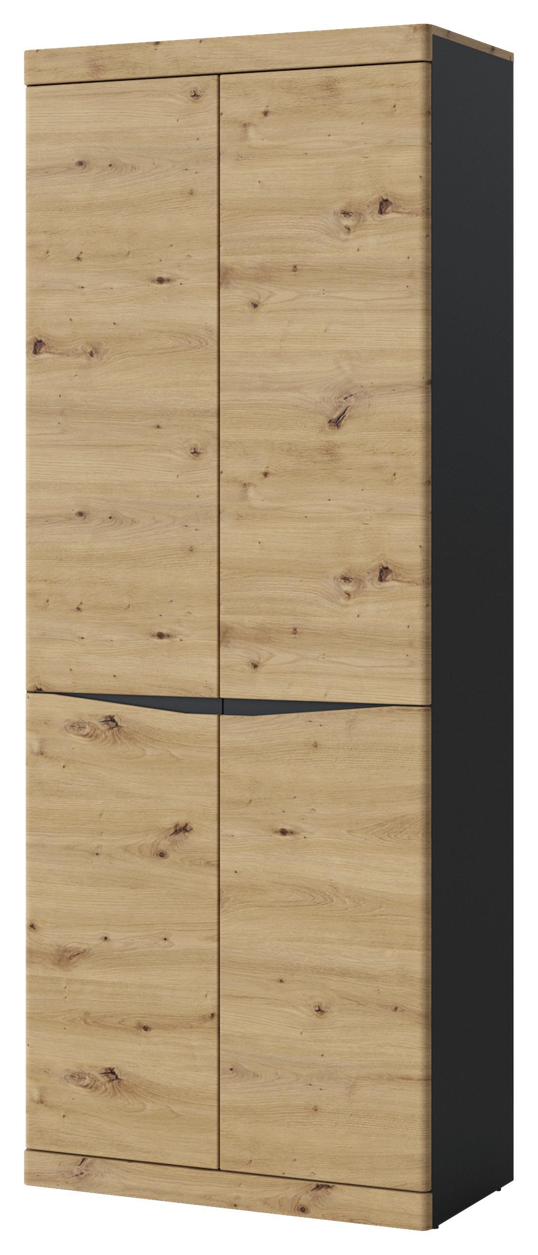 Schrank Turino B: 75,8 cm - Anthrazit/Eiche Artisan, Trend, Holzwerkstoff (75,8/196,5/39,9cm)