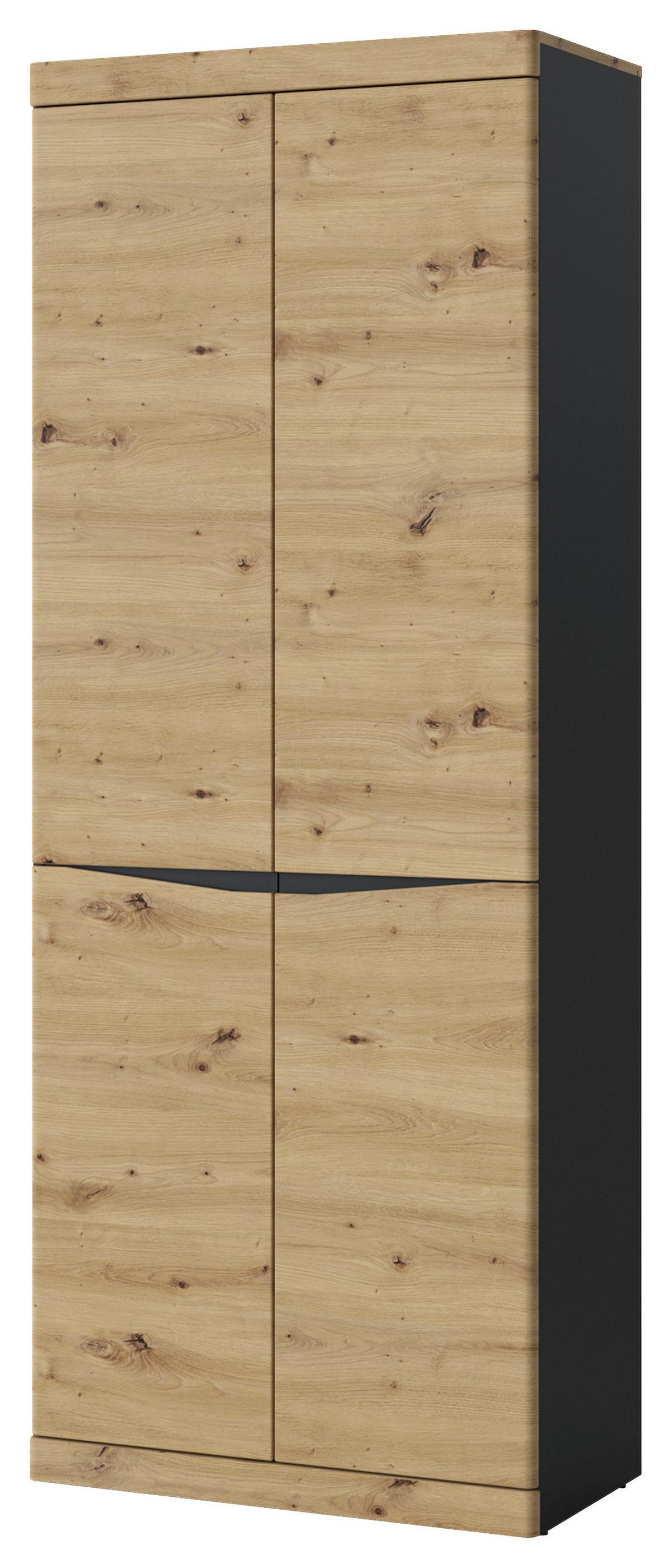 Schrank Turino B: 75,8 Cm - Anthrazit/Eiche Artisan, Trend, Holzwerkstoff (75,8/196,5/39,9cm)