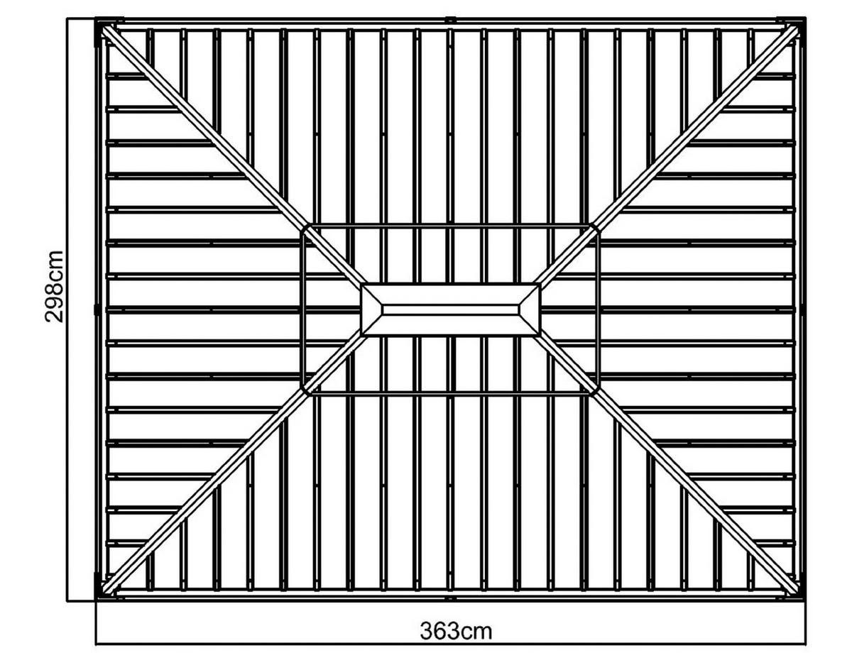 Pavilón z hliníka - antracitová, Basics, kov (369/291/298cm)
