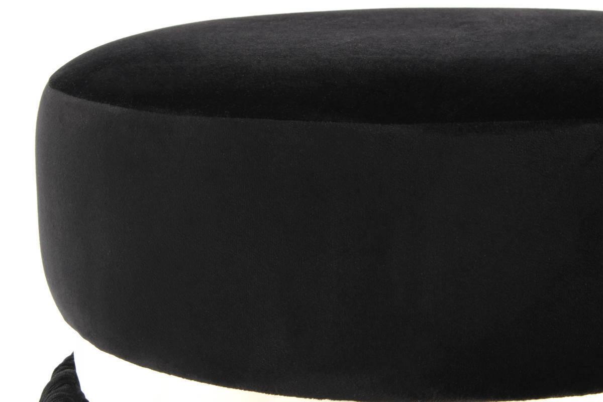 Hocker in Schwarz und Silberfarben