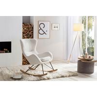 Schaukelstuhl Weiß B: 75 Cm - Eichefarben/Schwarz, MODERN, Textil/Metall (75/106/102cm) - Livetastic