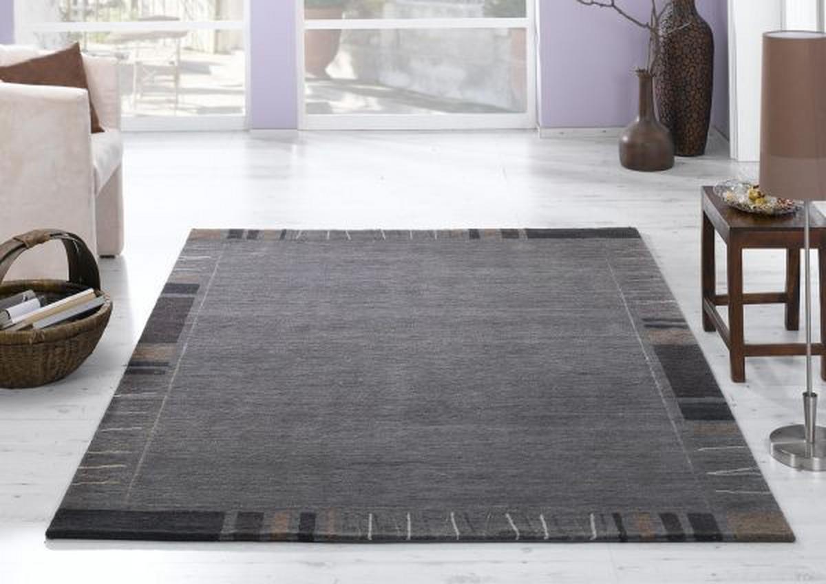 Orientalischer Webteppich Dunkelgrau Silik 90x160 cm - Dunkelgrau, Basics, Textil (90/160cm) - Esposa