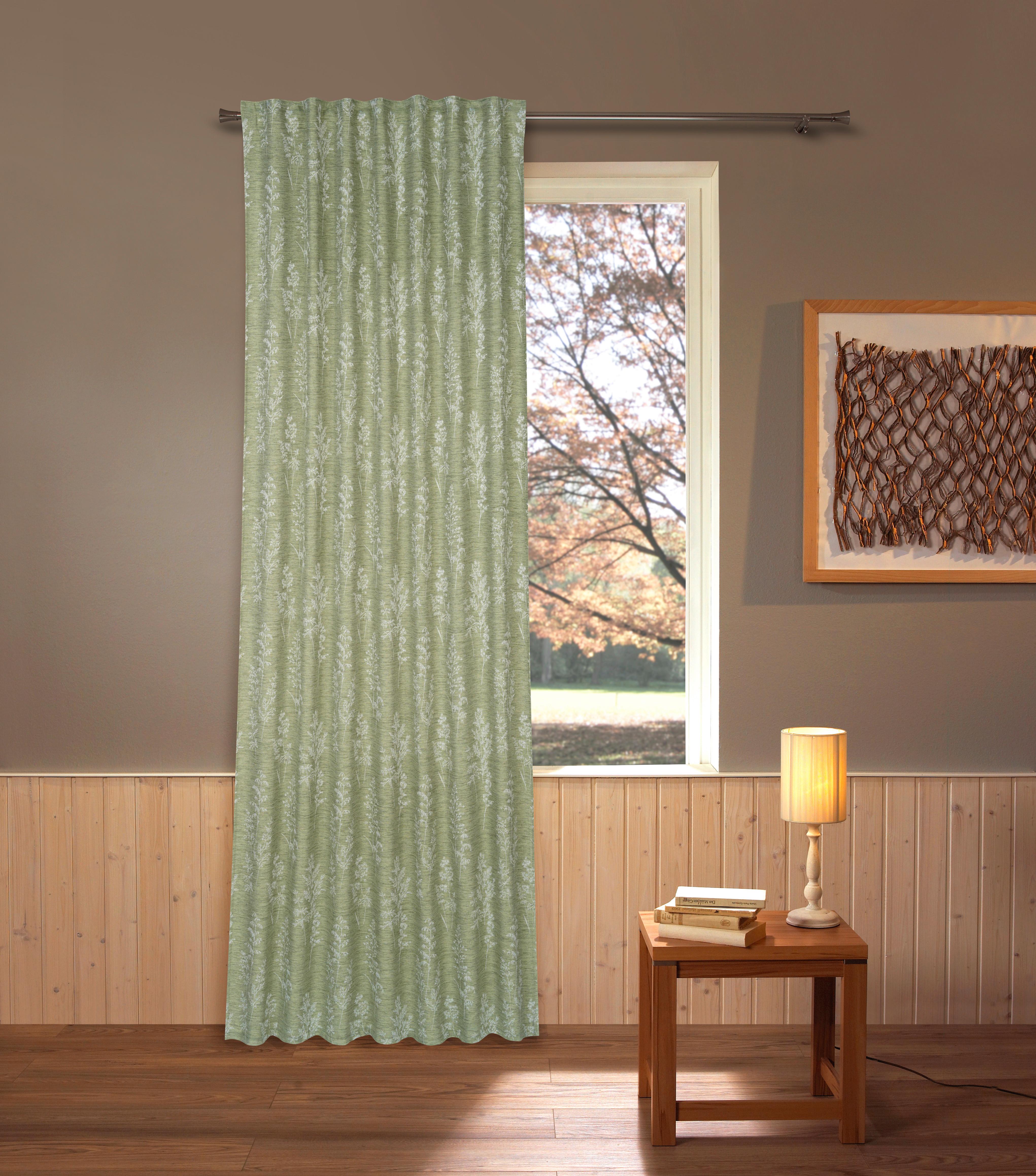 Fertigvorhang Frieda - Grün, ROMANTIK / LANDHAUS, Textil (140/245cm) - James Wood