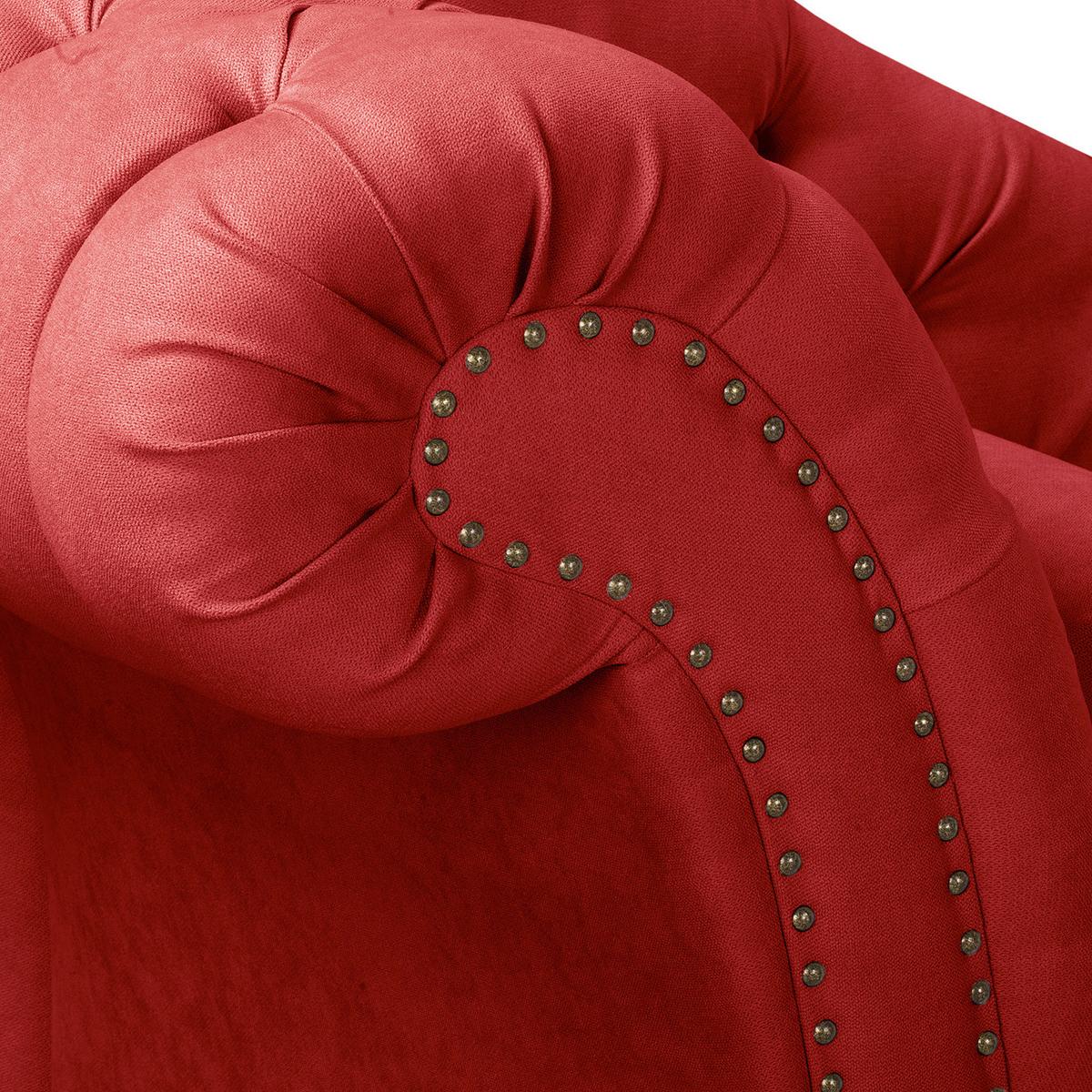 Récamiere Pako Rot B: 185cm - Rot/Braun, Design, Textil (185/93/75cm) - Livetastic