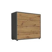 Kommode Mailand Typ 3 - Anthrazit/Schwarz, MODERN, Holzwerkstoff (79/73/33cm) - MID.YOU