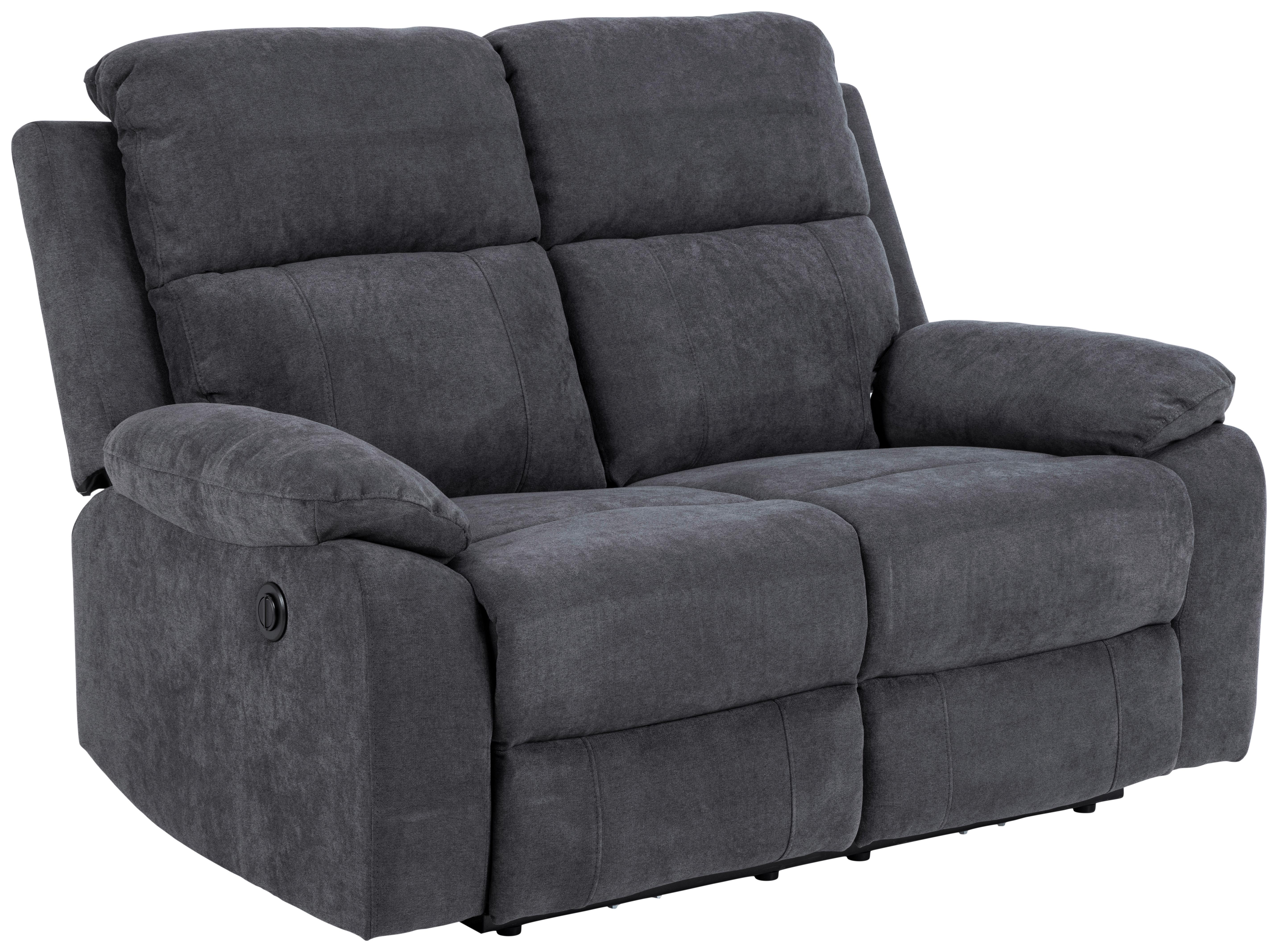 2-Sitzer-Sofa Mit Relaxfunktion Mora Dunkelgrau - Dunkelgrau/Schwarz, KONVENTIONELL, Textil (143,5/98/95cm) - MID.YOU