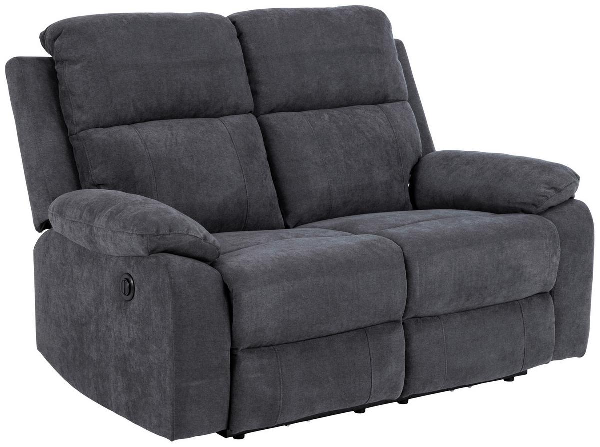 2-sitzer-sofa Mit Relaxfunktion Mora Dunkelgrau - Dunkelgrau/Schwarz, KONVENTIONELL, Textil (143,5/98/95cm) - MID.YOU