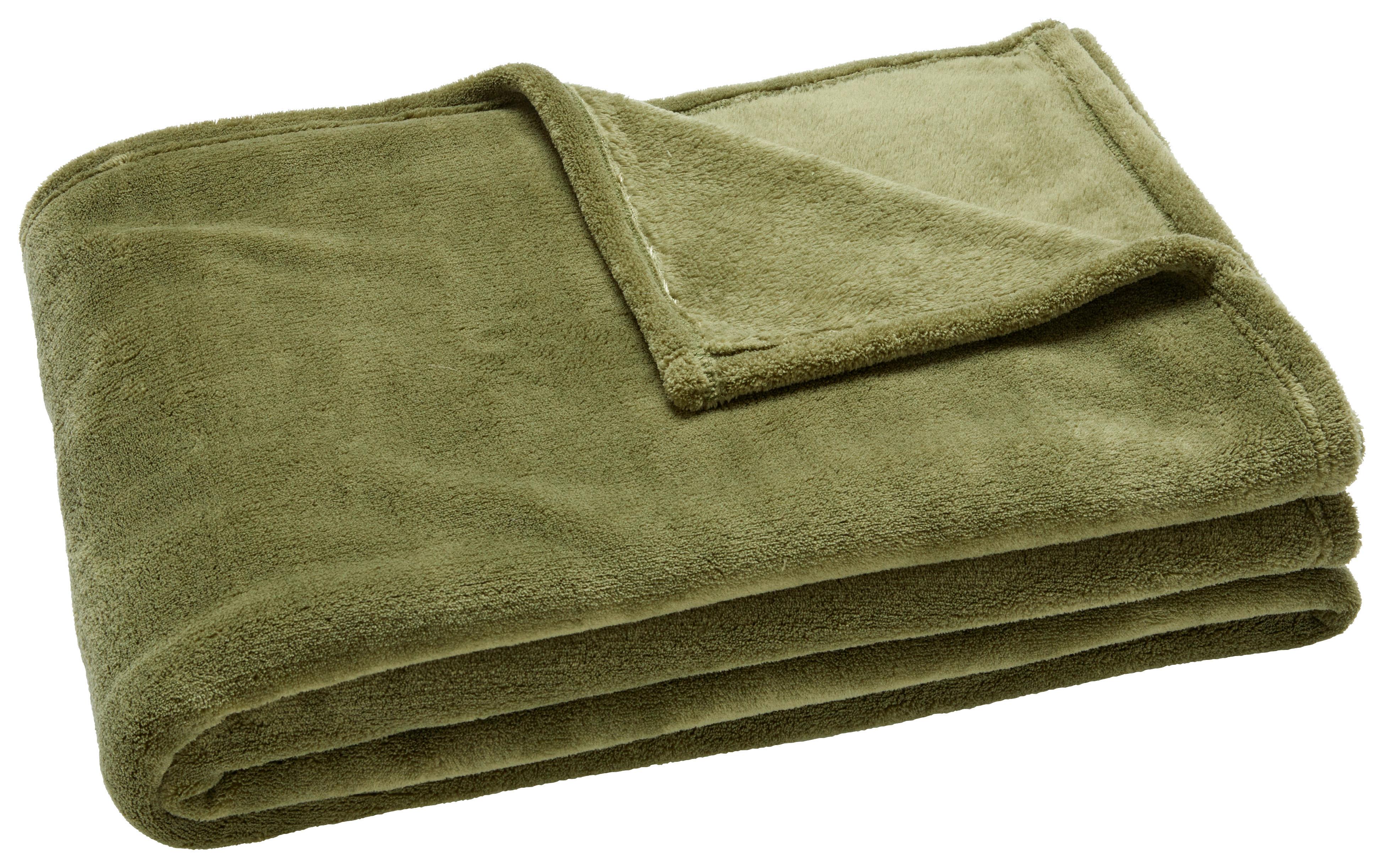 Měkká Deka Kuschelix, 140/200cm - olivově zelená, textil (140/200cm) - Modern Living