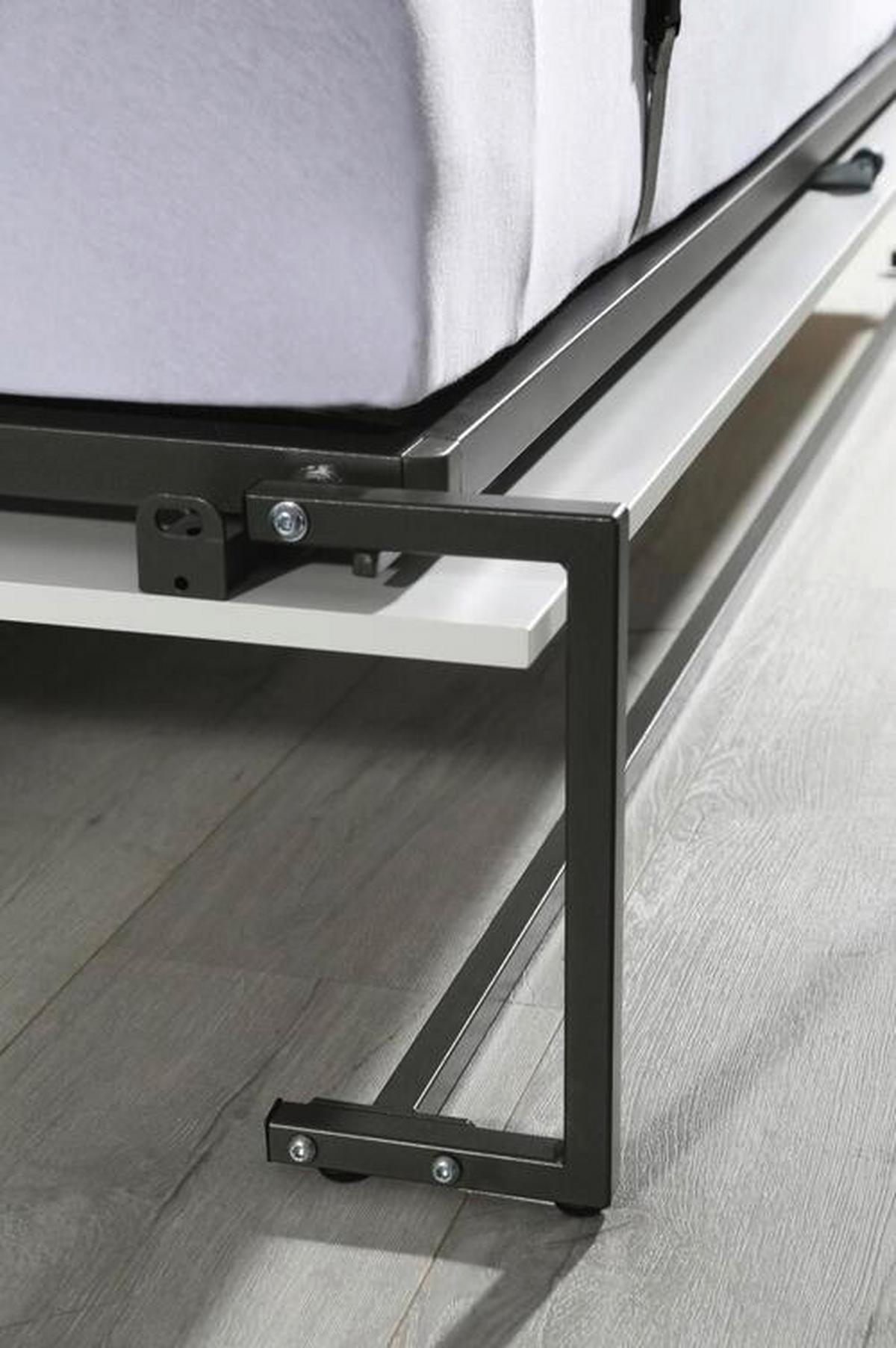 Schrankbett mit Lattenrost 90x200 Albero, Weiß - Dunkelgrau/Weiß, MODERN, Holz/Holzwerkstoff (90/200cm) - Rauch Möbel