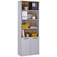 Aktenregal Kontor 3 Eiche Dekor Grau B: 80 cm - Eichefarben/Grau, MODERN, Holzwerkstoff (80/220/38cm)