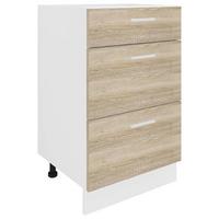 Küchenunterschrank Esilo B: 50 Cm Weiß/eiche Dekor - Weiß/Sonoma Eiche, KONVENTIONELL, Holzwerkstoff (50/82/46cm) - MID.YOU