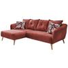 Ecksofa Baggio Koralle S: 162/277 cm - Koralle/Buchefarben, MODERN, Holz/Textil (162/277cm) - Livetastic