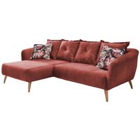 Ecksofa Baggio Koralle S: 162/277 cm - Koralle/Buchefarben, MODERN, Holz/Textil (162/277cm) - Livetastic